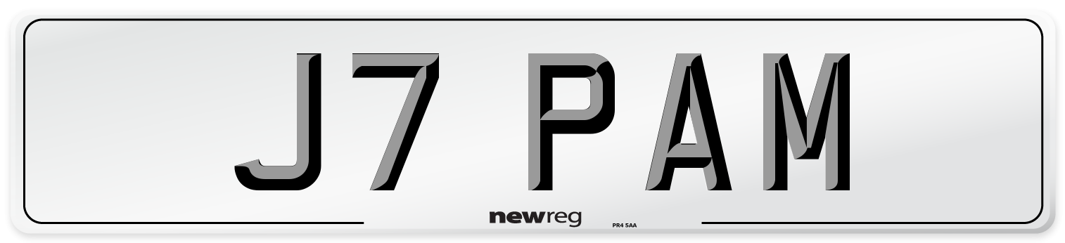 J7 PAM Number Plate from New Reg
